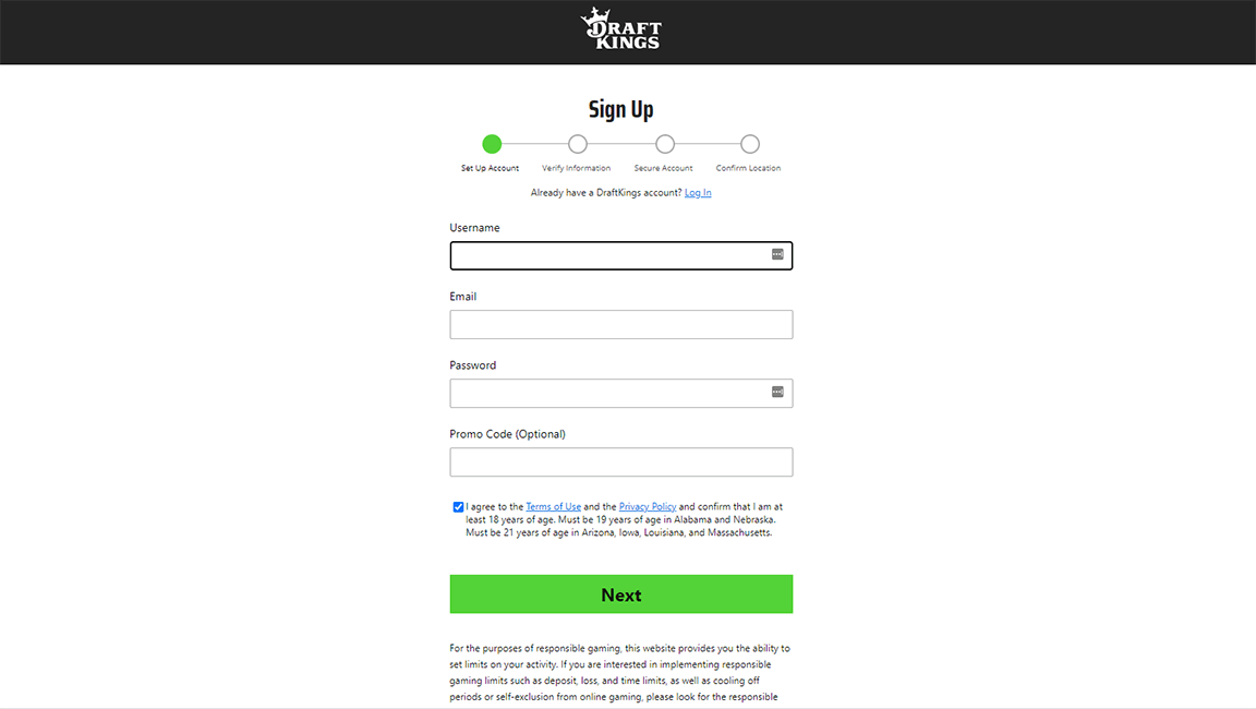 DraftKings Casino Signup
